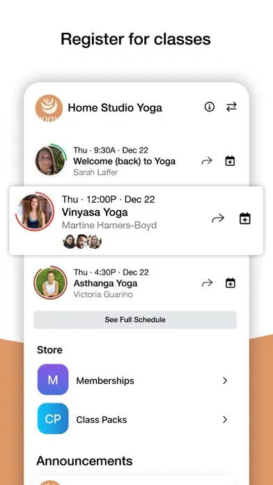 Capturas de tela do Home Studio Yoga
