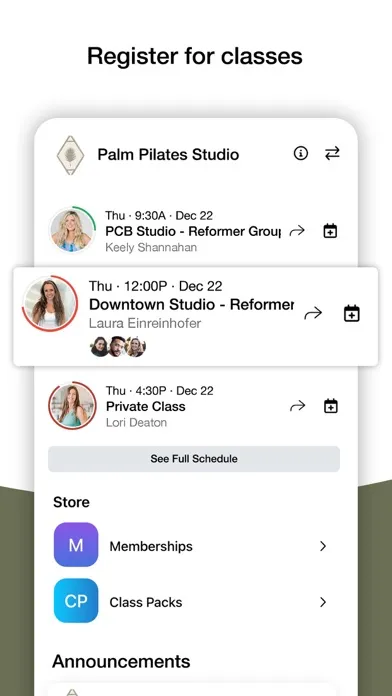 Palm Pilates Studio スクリーンショット