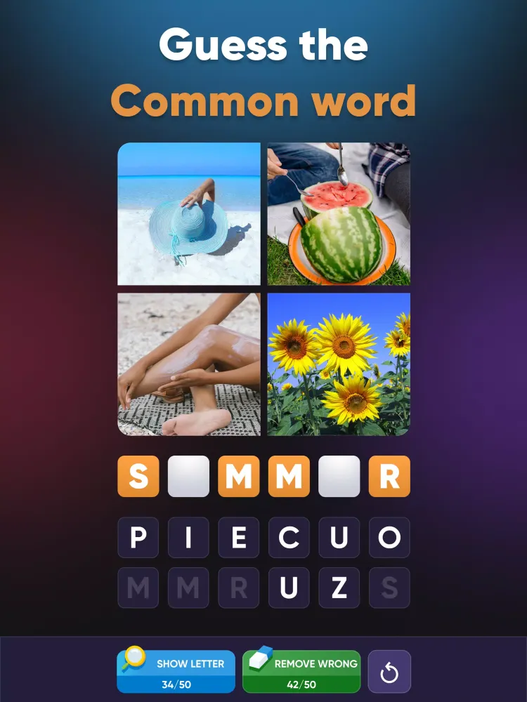 4 Pics Association Word Puzzle Screenshots