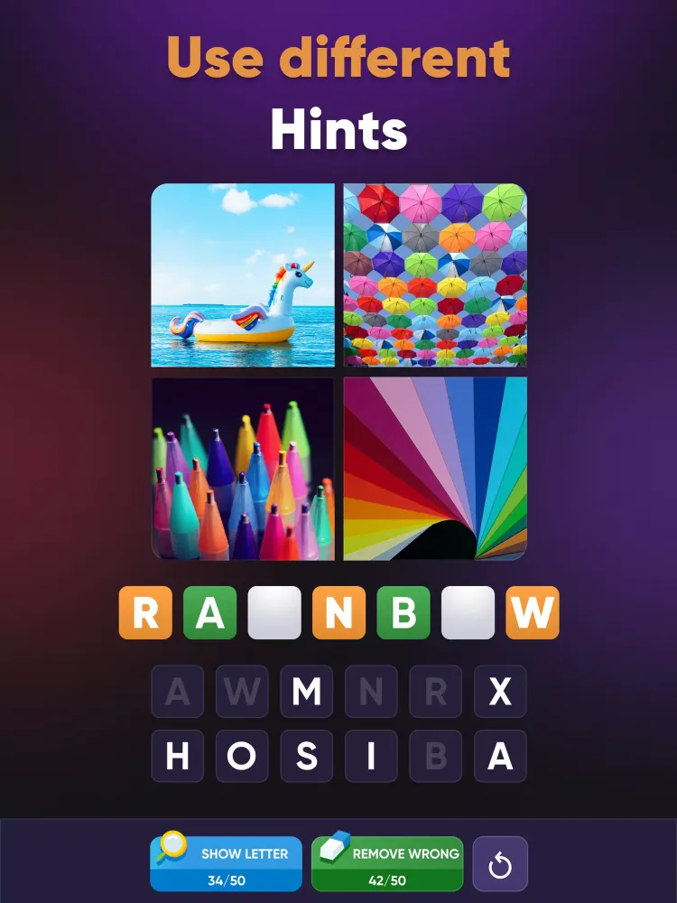 4 Pics Association Word Puzzle Screenshots