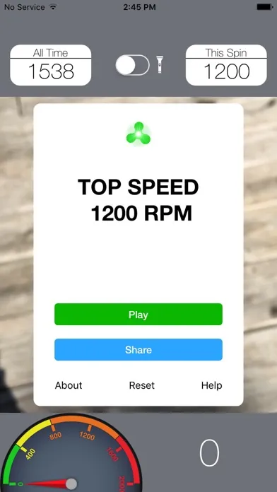 ภาพหน้าจอของ Fidget Spinner Speed Test