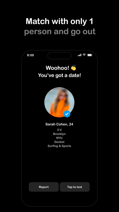 Ảnh chụp màn hình của FirstMatch. Matchmaker.