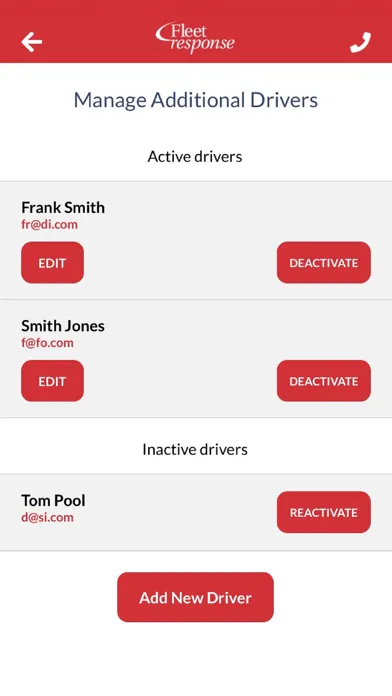 Driver History Profile Screenshots