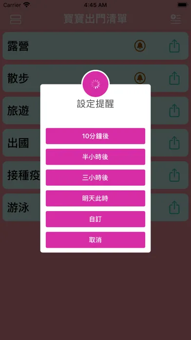 Tangkapan skrin 寶寶出門清單