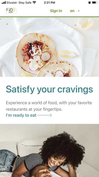 Tangkapan layar Food Nation Mena