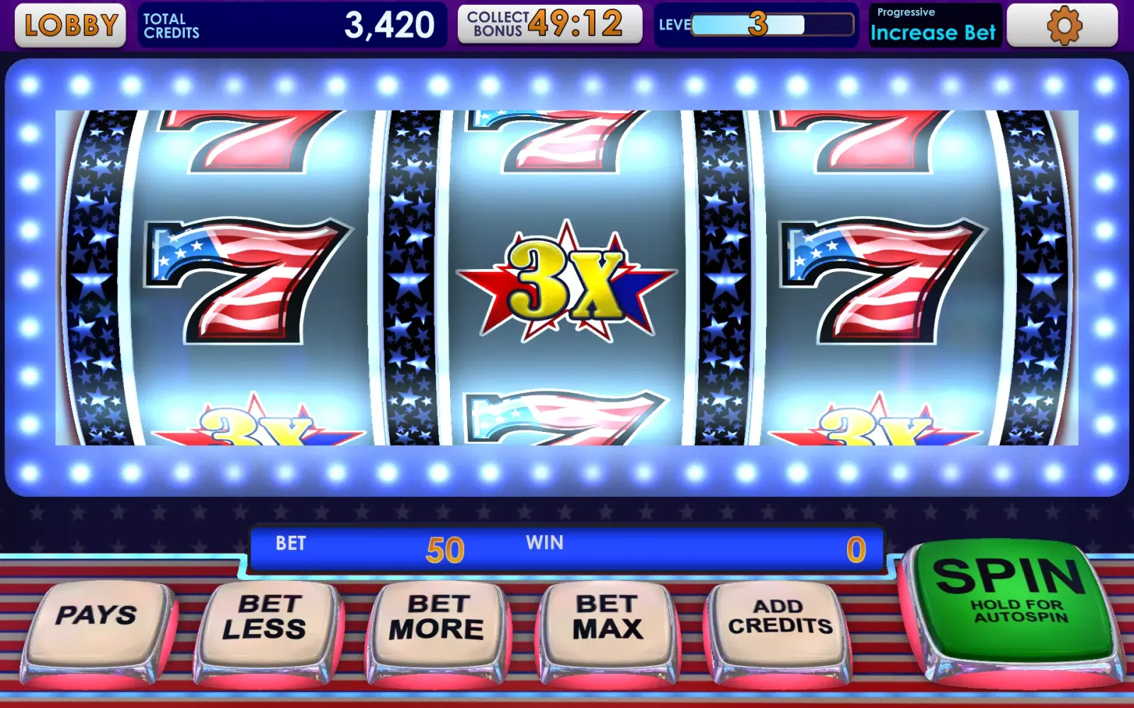 Triple 777 Deluxe Classic Slot स्क्रीनशॉट