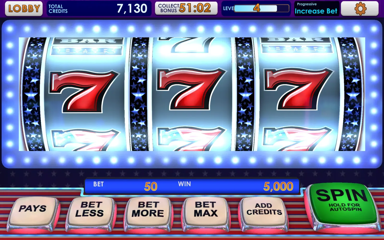 Triple 777 Deluxe Classic Slot स्क्रीनशॉट
