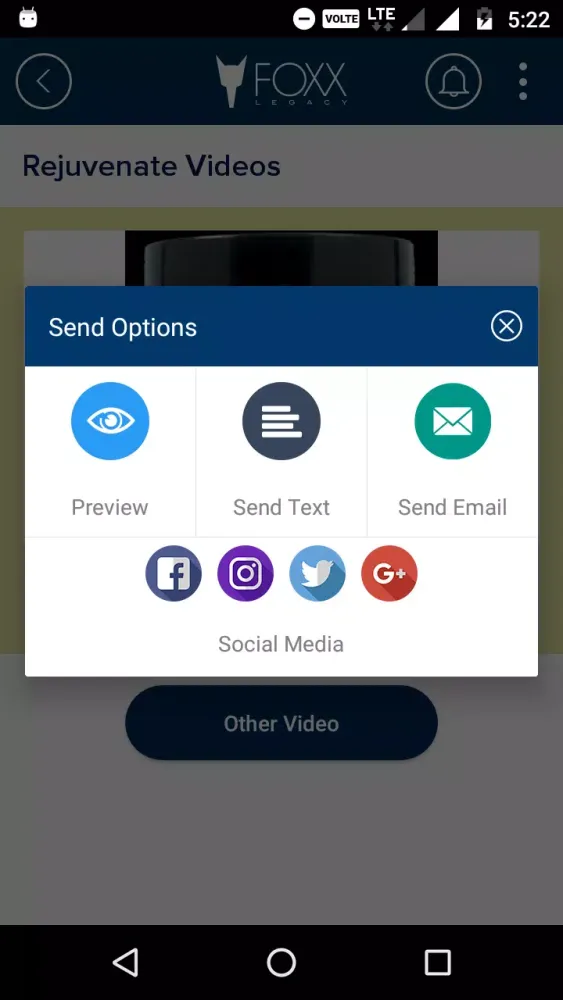 Foxx Legacy Video Share App Screenshots
