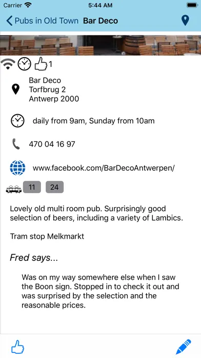 Screenshot di Beer Guide Antwerp