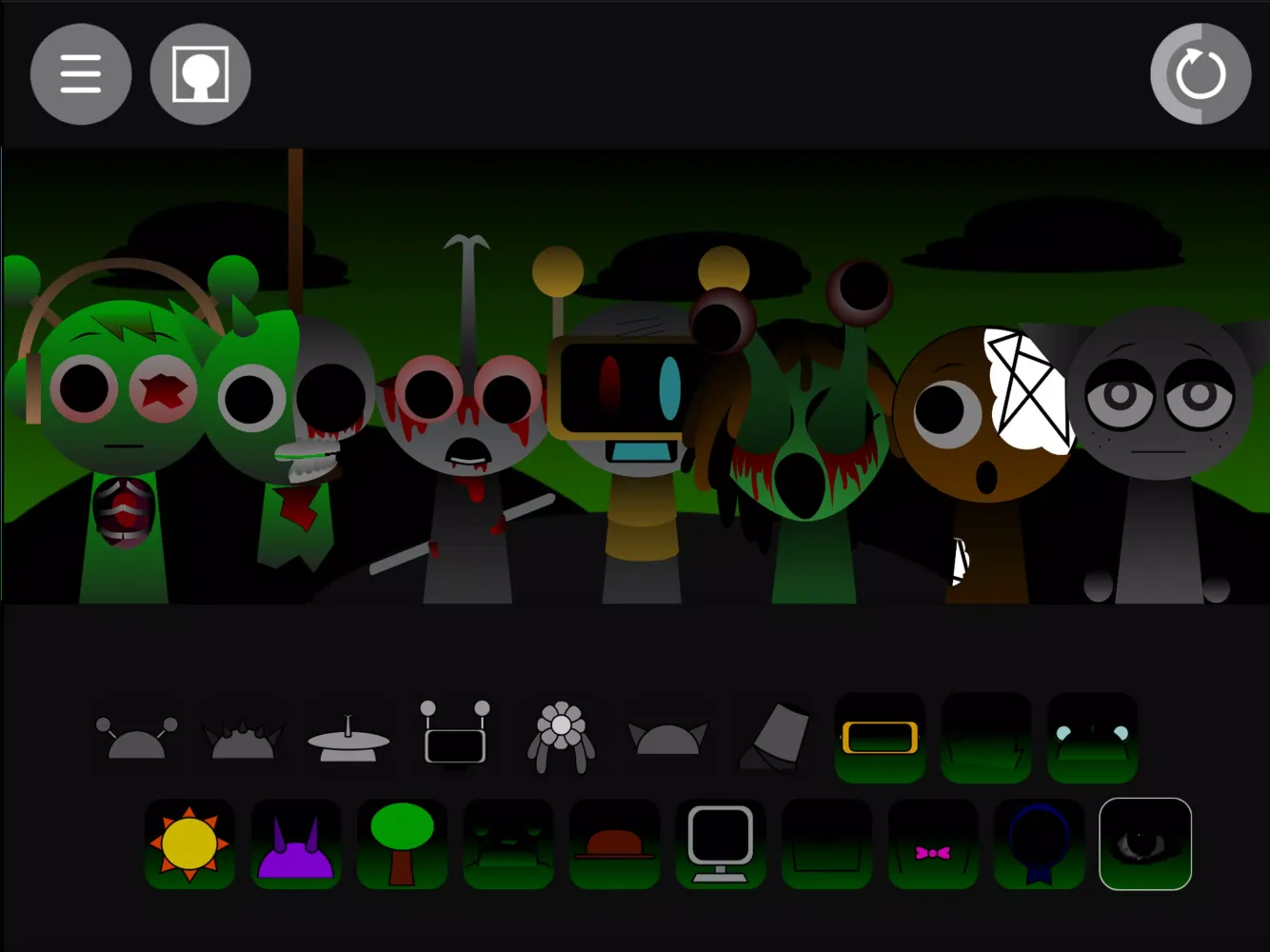 Tangkapan layar Sprunki & Sprunk Zombie Music
