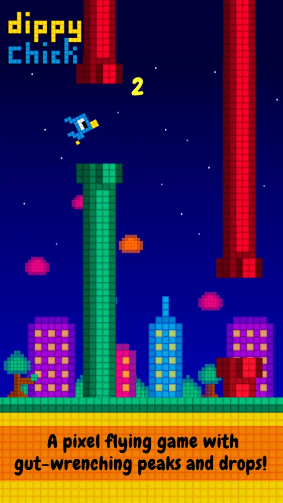 Screenshot di Dippy Chick - Pixel Bird Flyer by Qixel