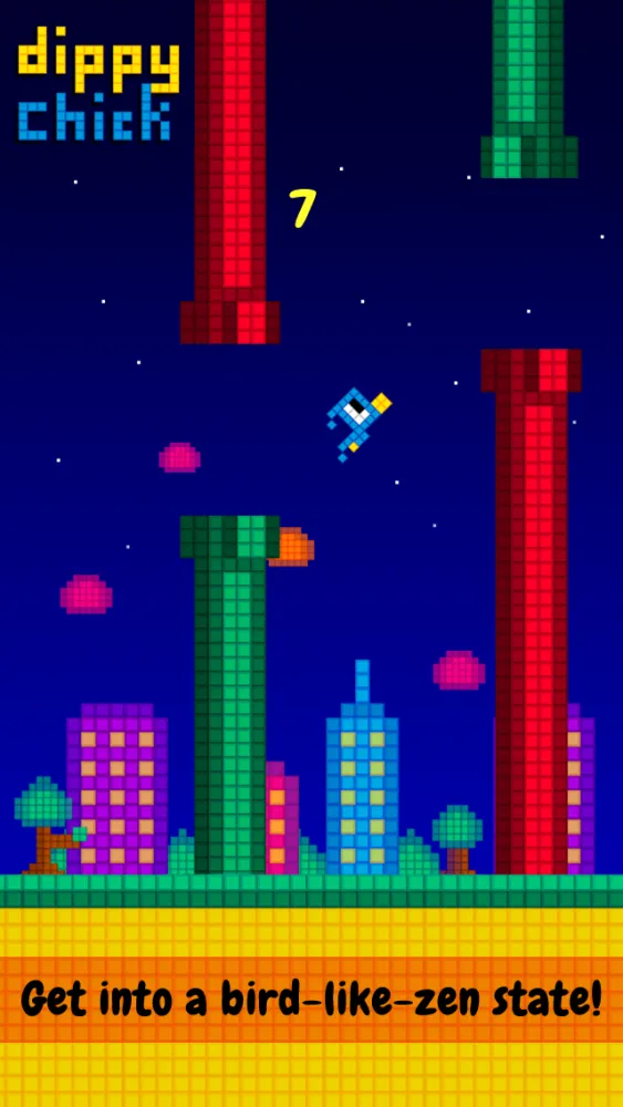Screenshot di Dippy Chick - Pixel Bird Flyer by Qixel