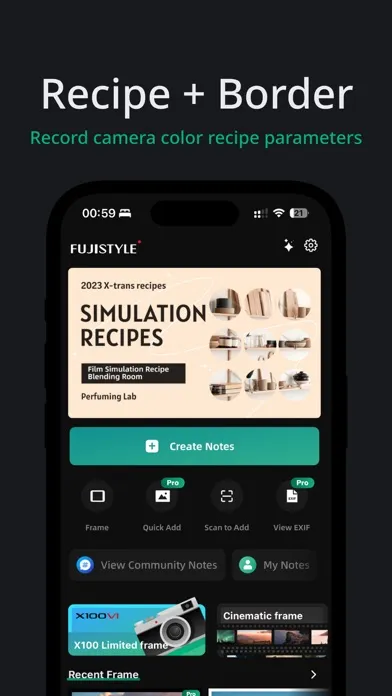 Tangkapan skrin FujiStyle - Film Recipes Frame