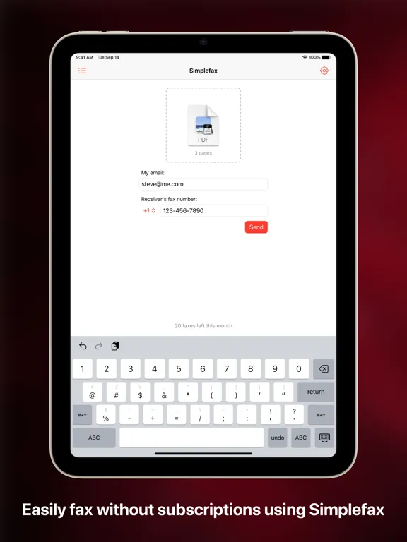 Capturas de pantalla de Simplefax - fax app iPad 