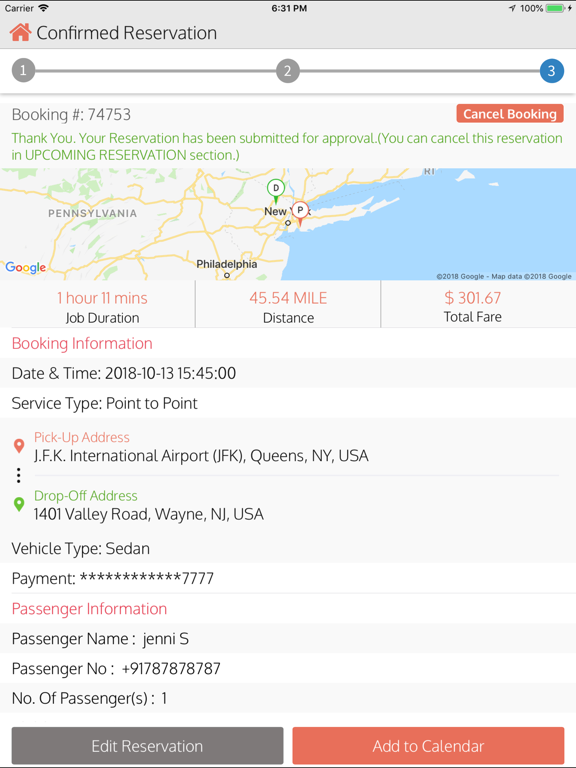 Ảnh chụp màn hình của Mosaic Global Transportation iPad 
