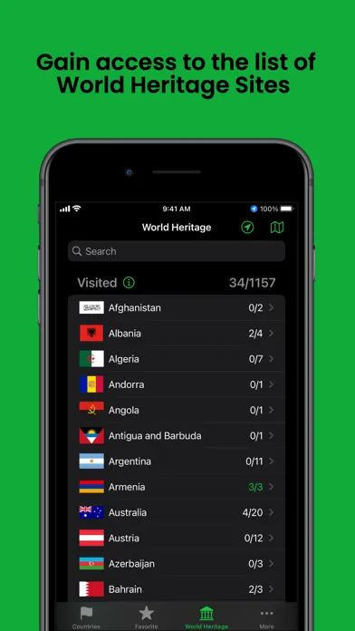 ภาพหน้าจอของ VoyageX | Visited Countries