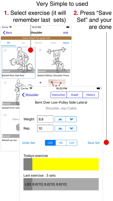 Tangkapan layar iGymTrack