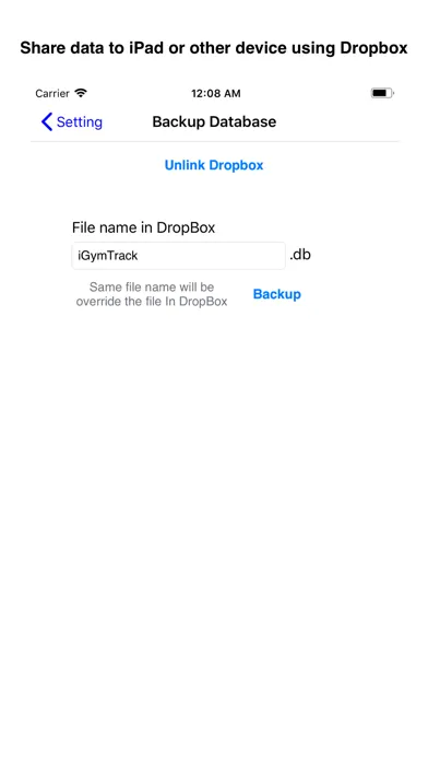 Tangkapan layar iGymTrack