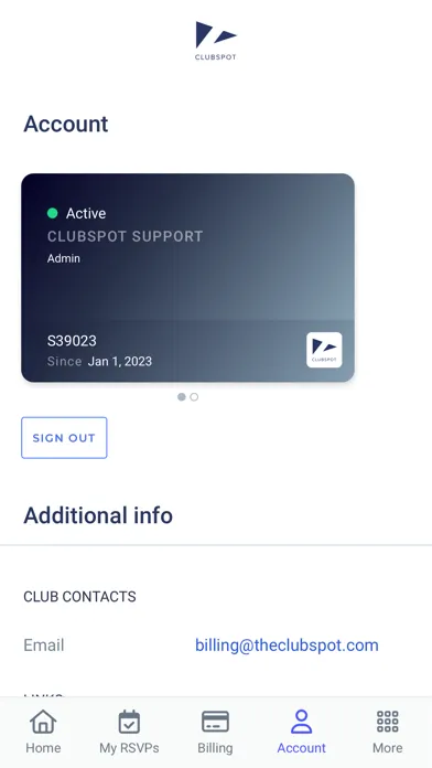 Ảnh chụp màn hình của Clubspot Yacht Club