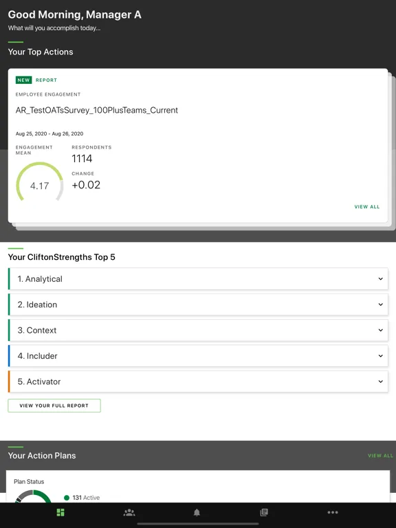 Capturas de tela do Gallup Access iPad 
