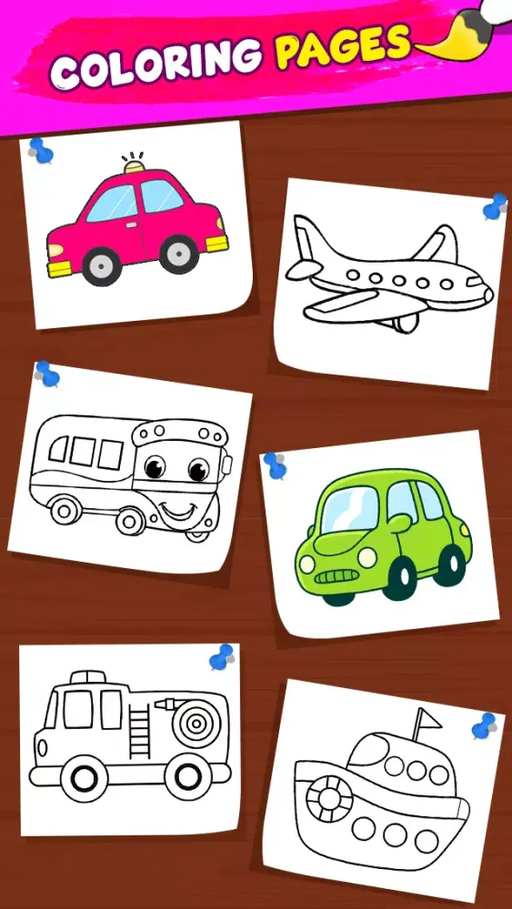 Vehicles Coloring Drawing Book Screenshots