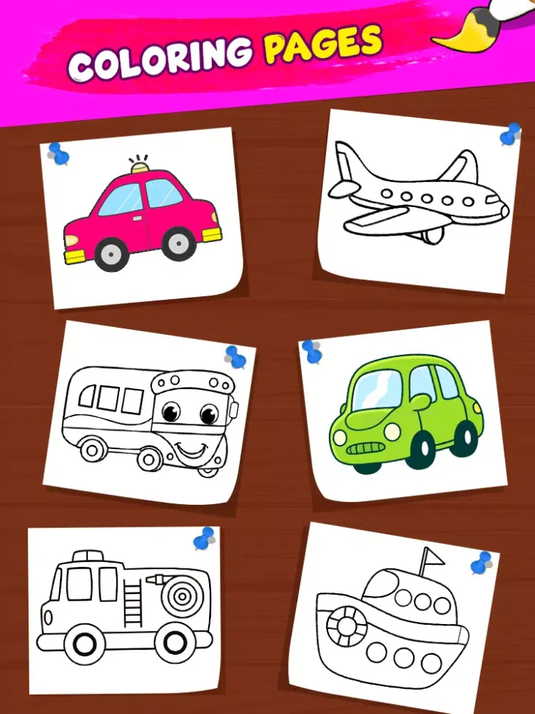 Vehicles Coloring Drawing Book Screenshots