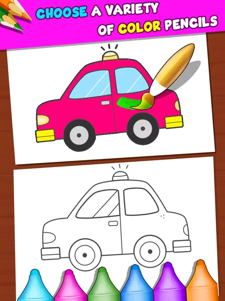 Vehicles Coloring Drawing Book Screenshots