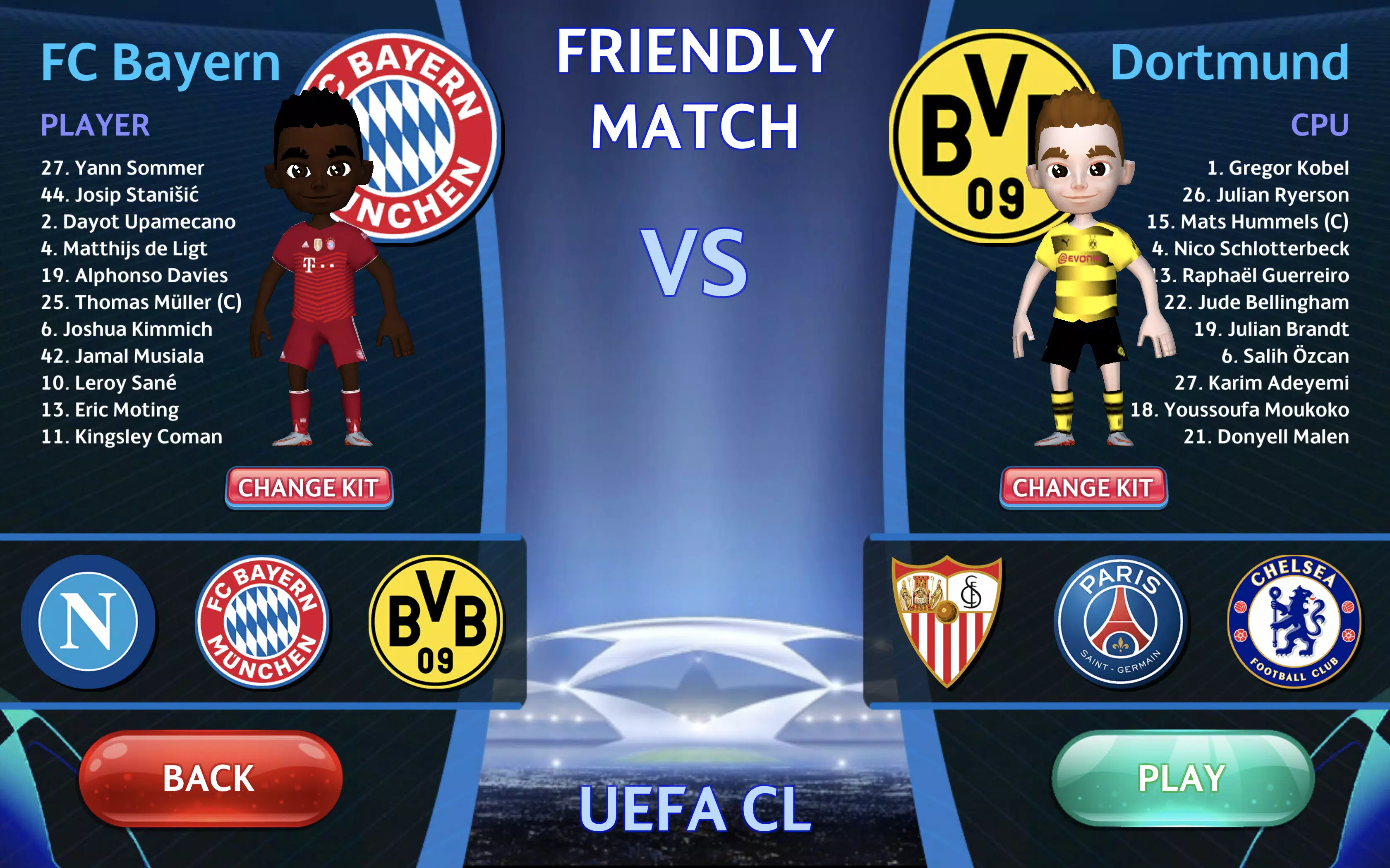 Champions League - UEFA Game Screenshots
