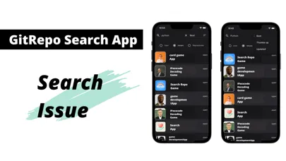 Capturas de tela do GitRepo easy Search App.simple