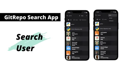 Capturas de tela do GitRepo easy Search App.simple