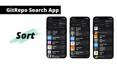 Capturas de tela do GitRepo easy Search App.simple