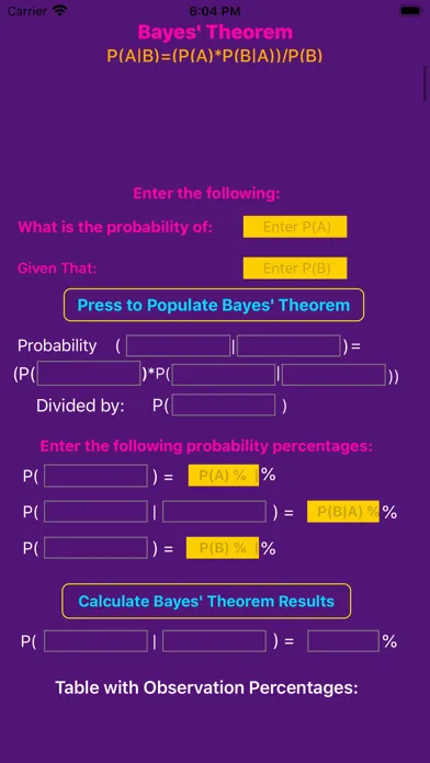 Bayes' Theorem Calculator应用截图