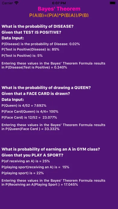 Bayes' Theorem Calculator应用截图