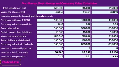 Company Valuation Calculator स्क्रीनशॉट