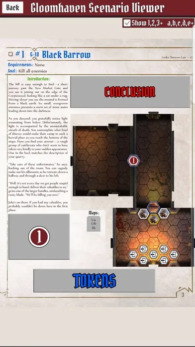 Gloomhaven Scenario Viewer Screenshots
