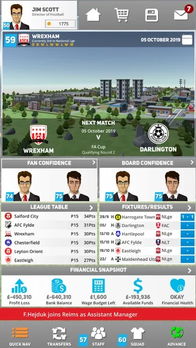 Screenshot di Club Soccer Director 2020