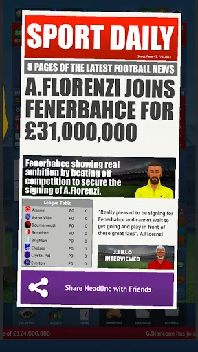 Capturas de tela do Soccer Club Management 2024