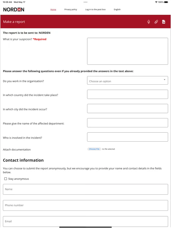تصاویر NORDEN Whistleblower App iPad 