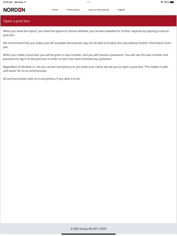 تصاویر NORDEN Whistleblower App iPad 