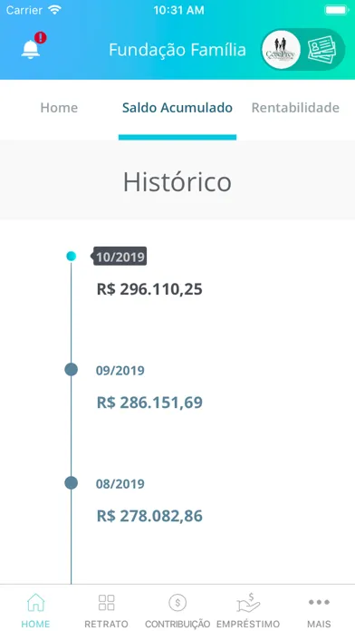 Capturas de tela do Meu Plano