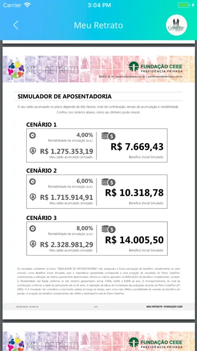 Capturas de tela do Meu Plano