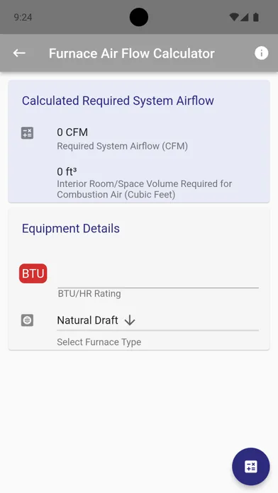 Ảnh chụp màn hình của IN HVAC Calculator