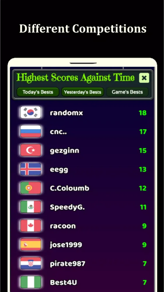 World Flags Quiz Game Screenshots