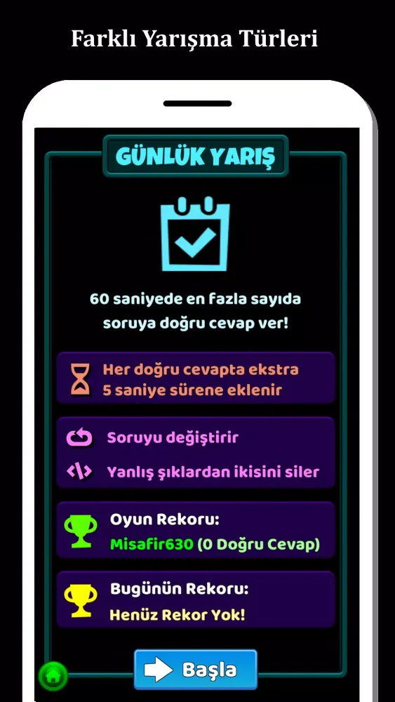 Tangkapan skrin Dini Bilgi Yarışması