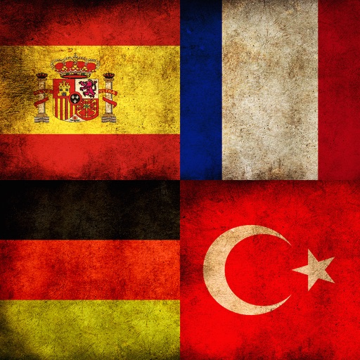 Spanish German English Turkish Language Set