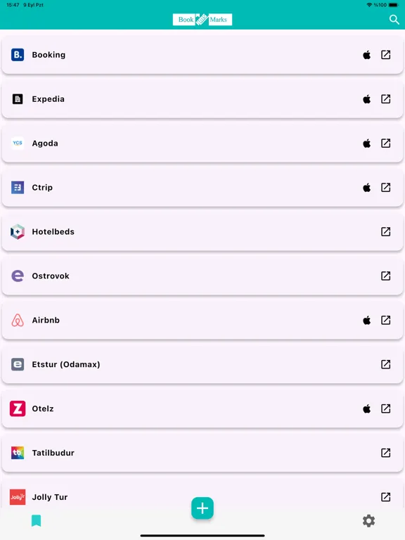 Tangkapan layar HMS Bookmarks iPad 