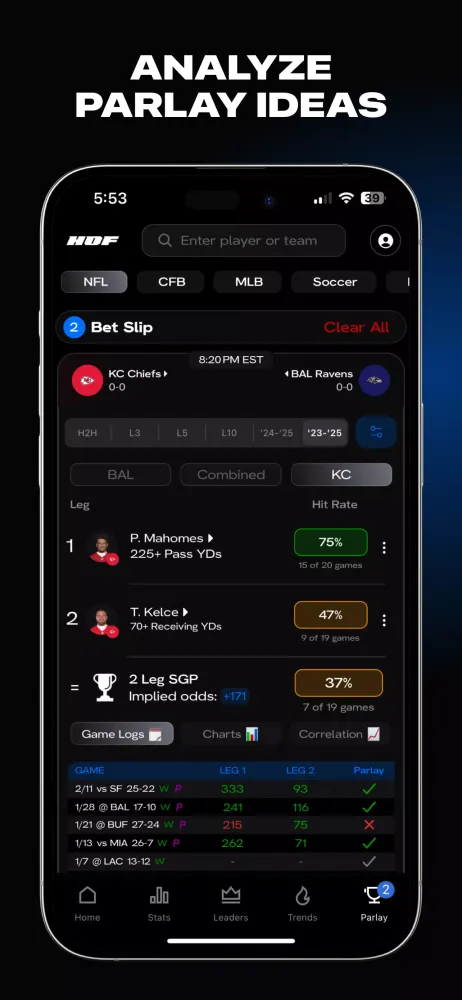 Ảnh chụp màn hình của HOF Bets: Make Smarter Bets