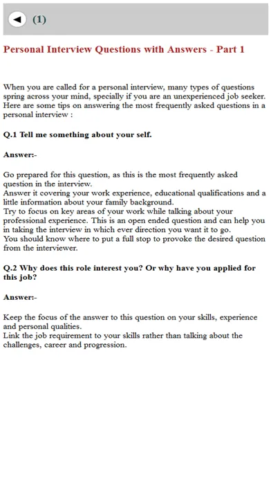 Screenshot di HR Interview Preparation Guide