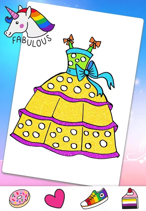 Screenshot di Glitter Dress Coloring Game