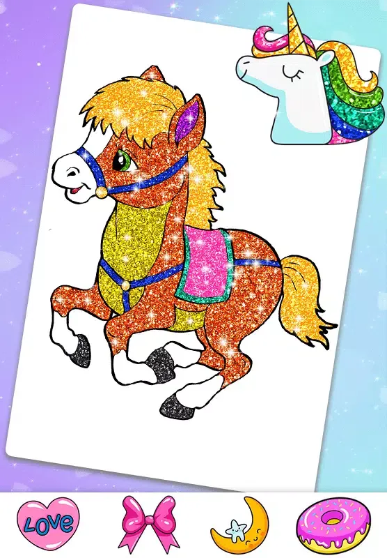 Скриншоты Glitter Horse & Pony Coloring